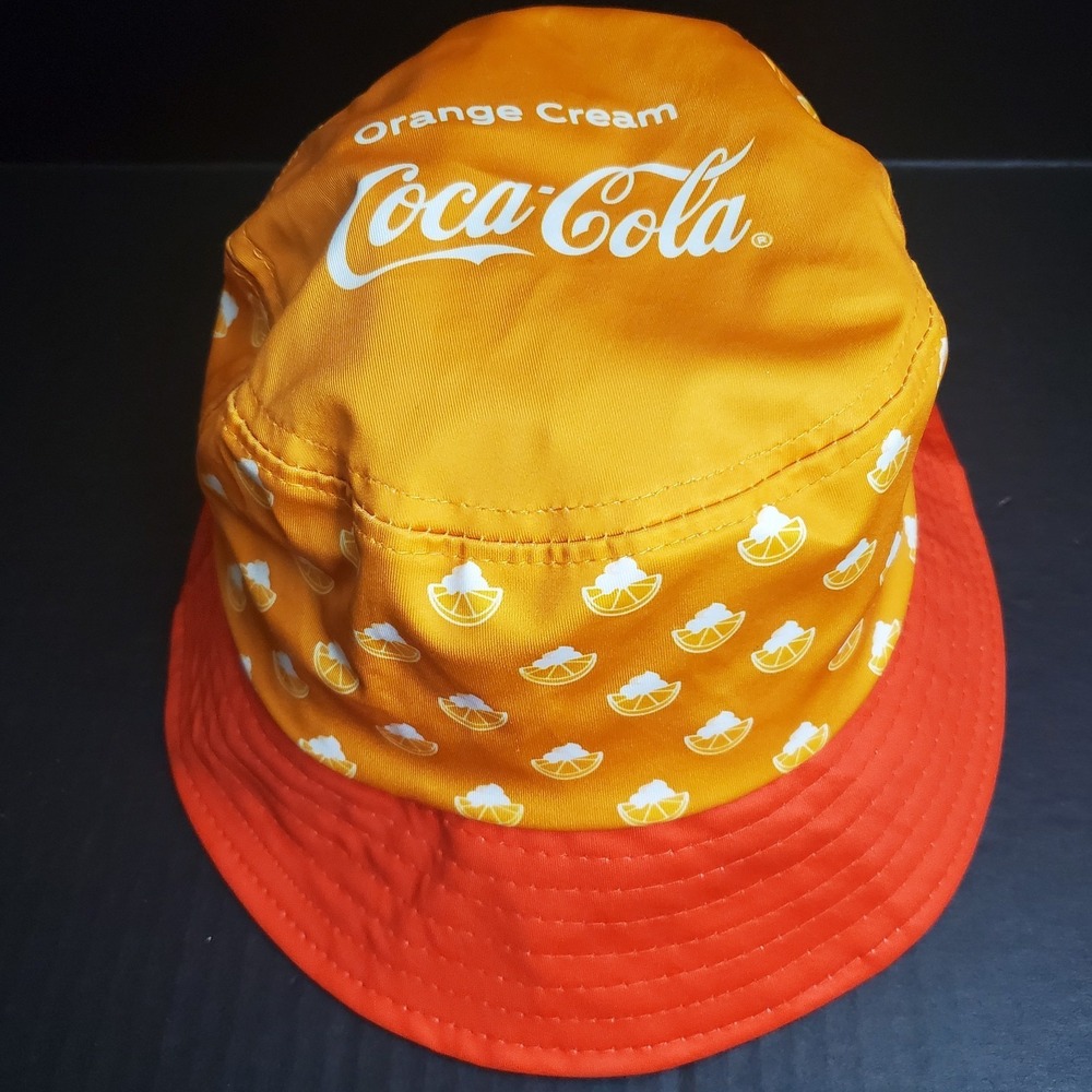 Orange Cream Coca-Cola Promotional Bucket Hat Adult‎ XL Oversized